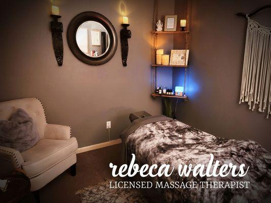 Warm and relaxing treatment room