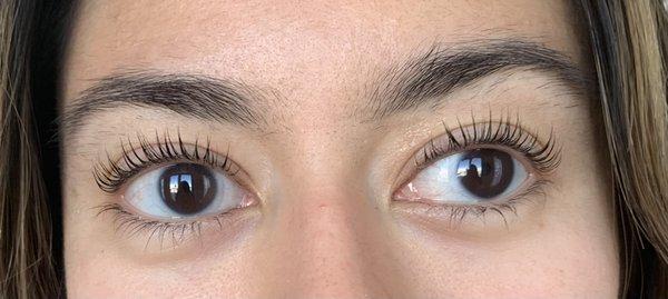 Lash lift and tint enhancing her beautiful natural lashes. Lasts 6-8 weeks