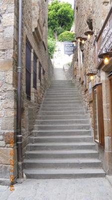 "The Footsteps of Patton" Tour. Stairway, Mont St Michel, Normandy, France