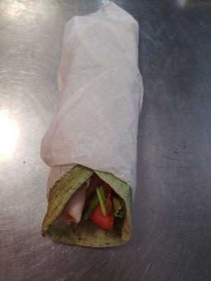 Turkey bacon spinach wrap. Customize your wrap today with any of our meats and toppings.