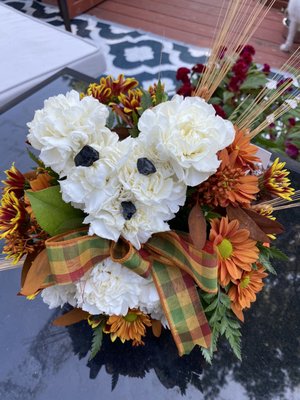 Dog/fall floral arrangement