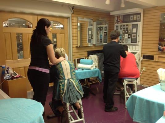 Your guests will enjoy a relaxing back, neck, shoulder, and head chair massage. We also do table massage.