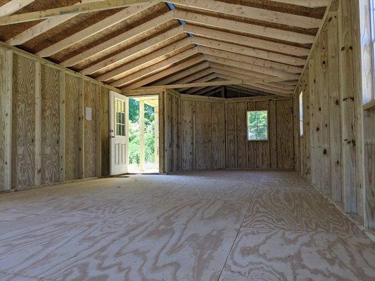 Inside of wood shed