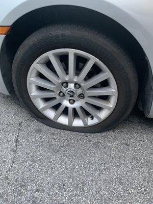 Flat tire after 10 mins of getting it done