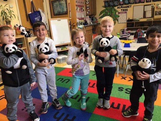 Special time with the classroom Panda Bears