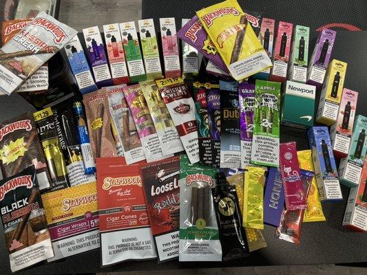 Various Cigars and Wraps available hookah supplies