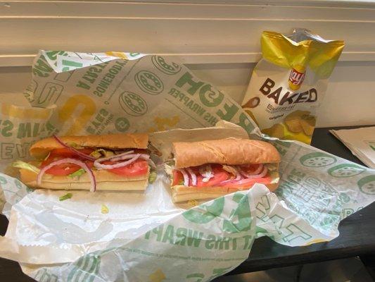 Steak & Cheese with lettuce, tomato, onion, and lays Baked Lay's- Original