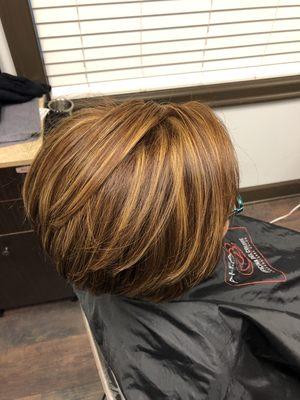 Highlight and cut by Yovanna at yovanna's beauty salon