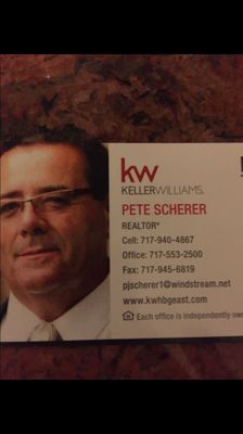 "Find a way where there is no way"  I am never to busy for you or your referrals  Make it a good day  Pete