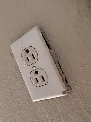 Messy outlet installed in kitchen