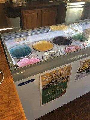 Ice cream selection.