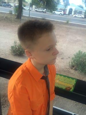 Nicholas after haircut for back to school