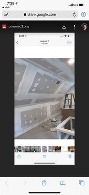 Attic drywall and finishing