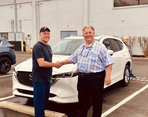 Kenny H is getting ready to drive off his 2024 Mazda CX-5 Preferred