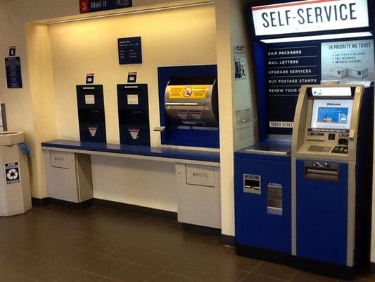 Mail boxes and 24 hours postage vending machine.....  Takes cash or debit/credit cards