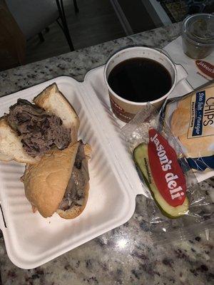 FRENCH DIP. 1/2 YES FOR SURE! Au jus... hot! Bread  perfect!!! & I ordered at closing time!! Yummmmmm