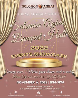 Join us on November 6! Please call (661) 269-7455 to RSVP. Prepare for your future or planned event with viewing our preferred vendors.