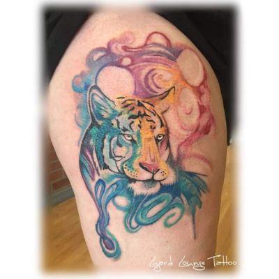 Watercolor tiger tattoos