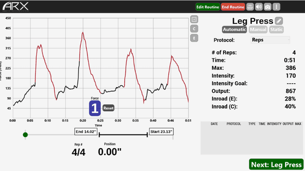 Real time tracking of reps