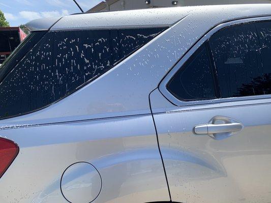 Soapy car after the car wash.