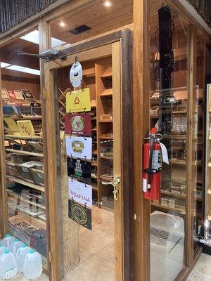 Premium Cigars stored in humidor room.