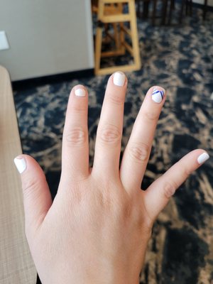 My nails after 4 days. I got them done on Sunday