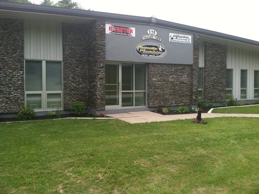 Newly renovated office building featuring many office suites available for rent.