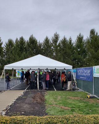 Ground breaking ceremony for a new building the League is about to build.