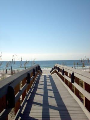 Boardwalk to the sugar white sands of Orange Beach from SeaChase