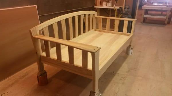 a daybed of ash, custom-built for a client