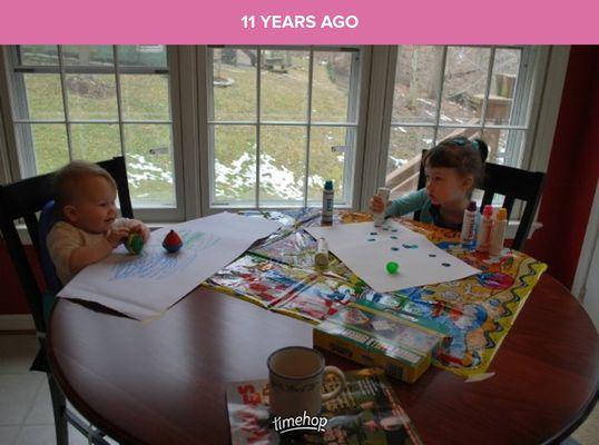 This is how it all began- art with my little ones at home, and then inviting other parents and kiddos to join in! 10 years ago!