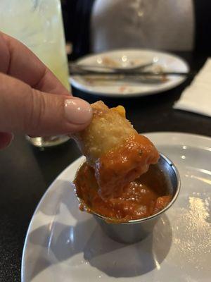 This had the yummy house vodka tomato sauce-a take on mozarella sticks.