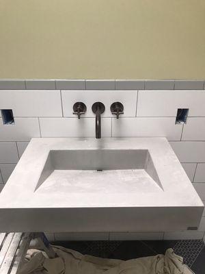 Stone Sink with Wall Mount Faucet with S&L Construction