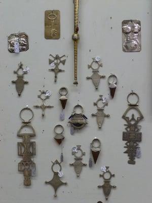 Tuareg crosses, pendants, veil weights and silver ex-votos.