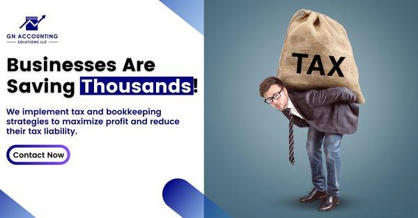 We can help reduce your tax liability by implementing tax and bookkeeping strategies.