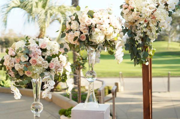 Tall centerpieces for ceremony