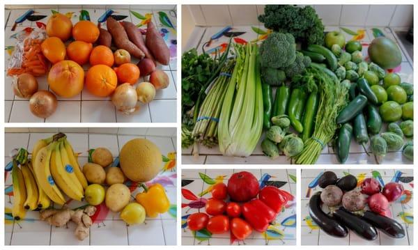 We eat LOTS of fruits and veggies! ALL this gorgeous stuff cost me only $48.