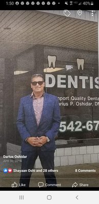 Owner pictured in front of dental office.