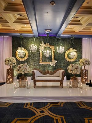 reception stage only possible because abhishek decor went out of their way.