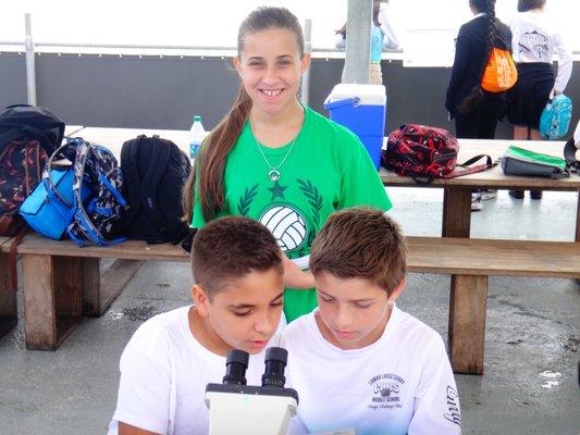 Lamar Louise Curry Middle School's Fishing Club visit the Science Barge