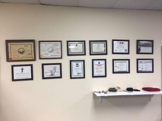 Dale's certifications since 1986