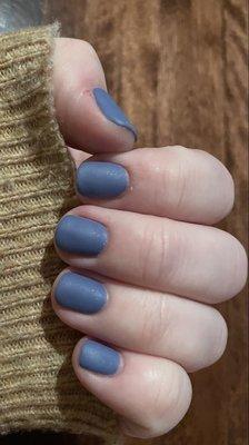 Matte Blue Gel Manicure