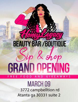 Grand opening! 2pm-6pm! March06 come out and Shop! Book your appointments for full face!