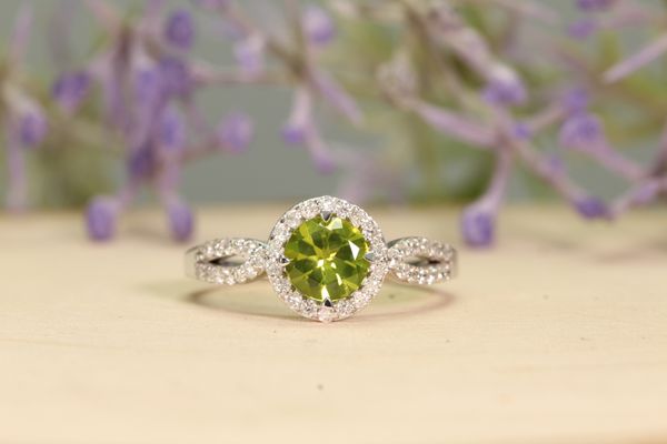 Peridot & Diamond Ring