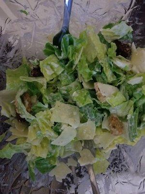 Simple Ceasar Salad, great dressing. No soggy or old lettuce.