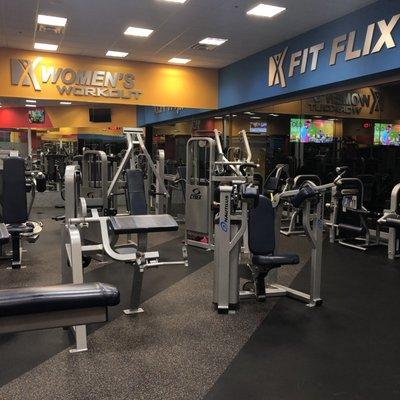 Women's Only Workout Area with FitFlix Theatre.