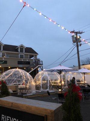 Igloos! Perfectly comfortable even in 30 degree weather.