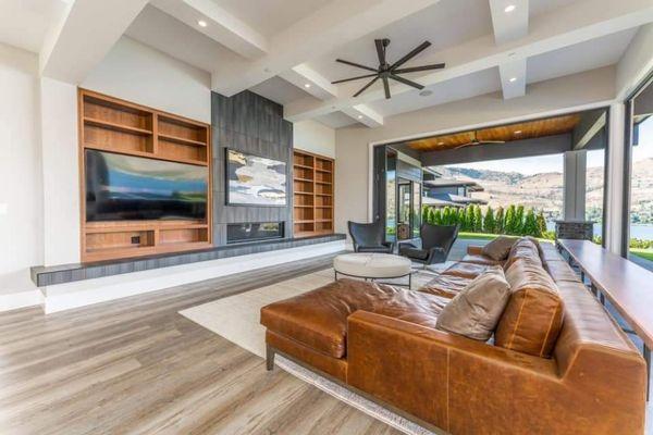 Flooring and fireplace we did at our clients vacation home