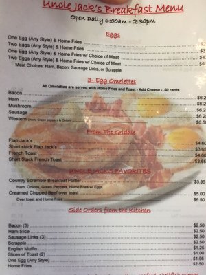 Breakfast menu page 2