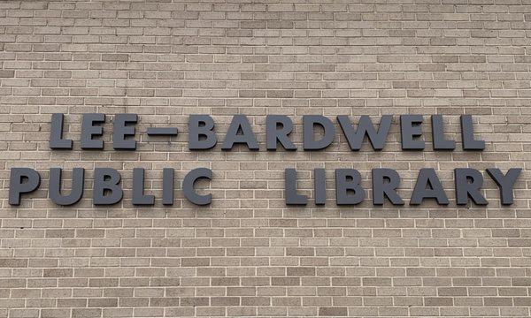 New signage at the library's dedication & grand re-opening.